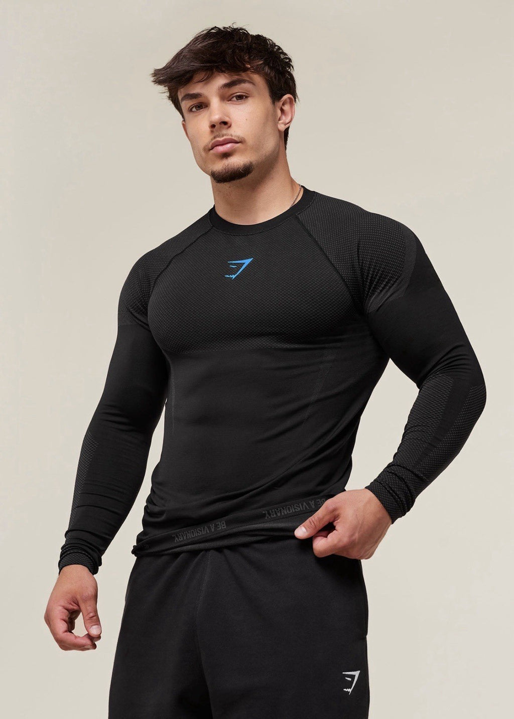 *SHIPS TODAY* Gymshark Onyx 5.0 Seamless Long Sleeve T-Shirt Black (Large)