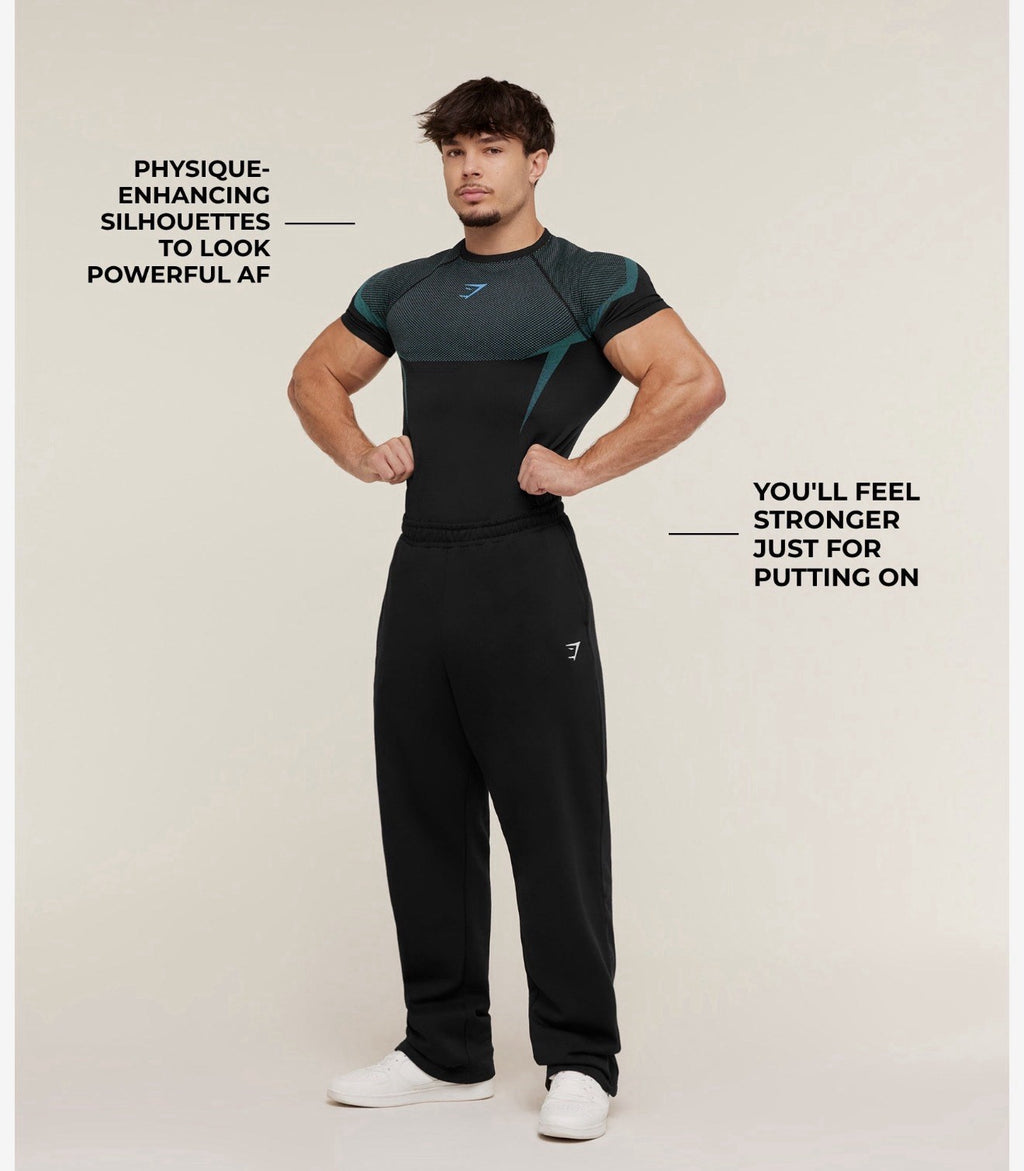 *SHIPS TODAY* Gymshark Onyx 5.0 v5 Seamless T-Shirt Black/Brand Blue SIZE LARGE