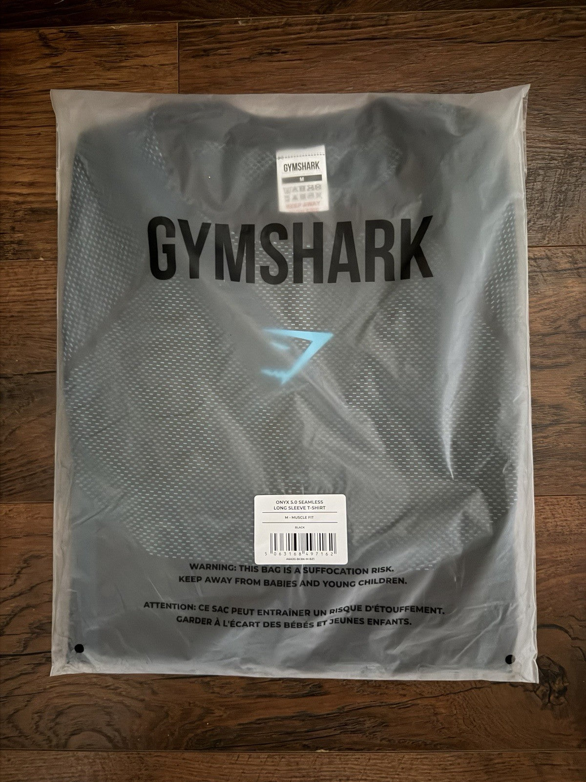 *SHIPS TODAY*Gymshark Onyx 5.0 v5 Seamless Long Sleeve T-Shirt Black Blue Medium